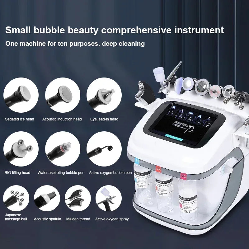 New Arrival! 10 In 1 H2o2 Aqua Peeling Lift Skin Bubble Moisturizer Oxygen Hydrofacial Machine, Skin Care Cleansing Facials