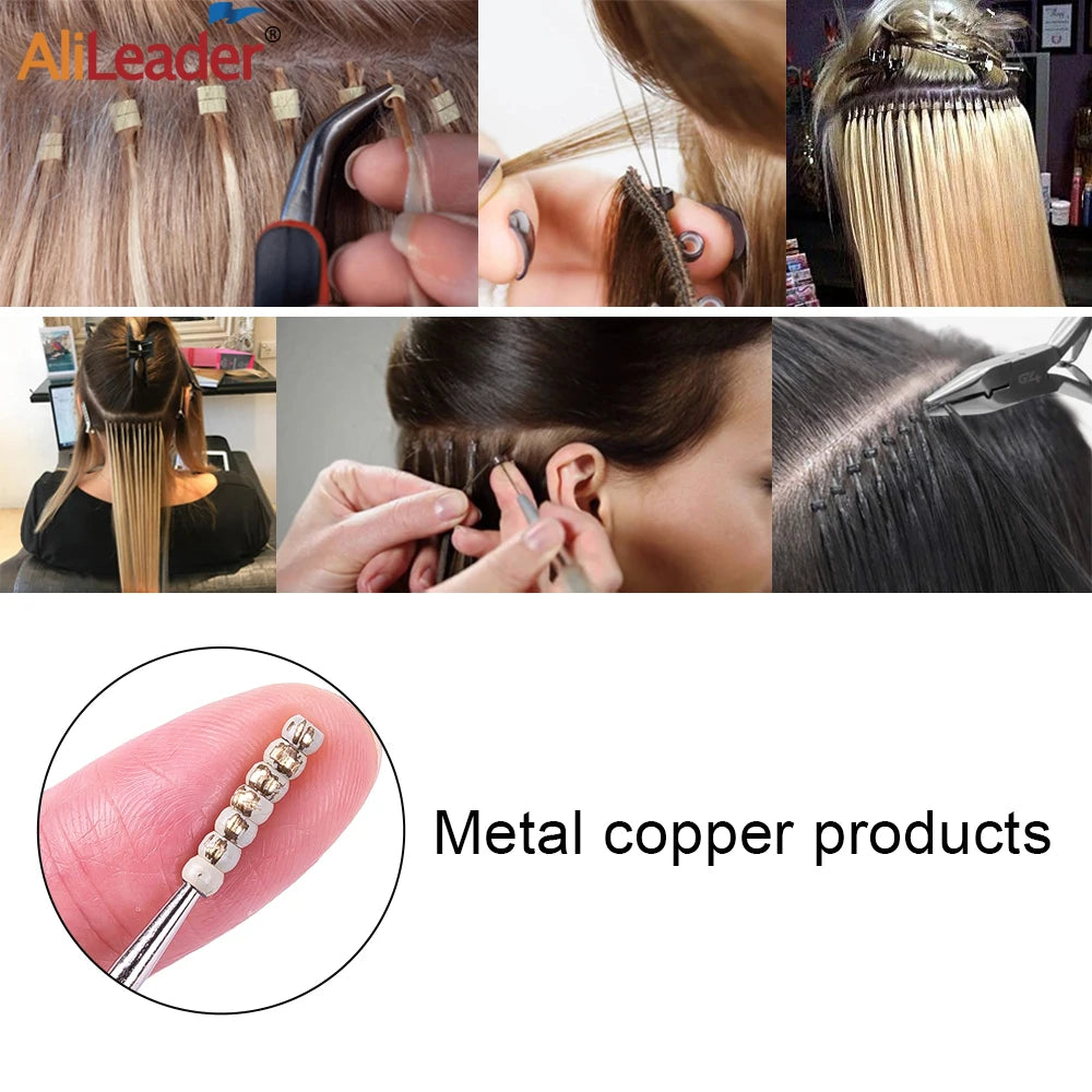 1000Pcs/Bottle Micro Rings Tubes Micro Rings Links Beads For I Tip Hair Extension Tools Microchip Reforzado Para Extensiones