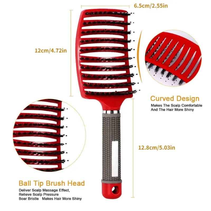 2PC/set  Magic Demelant Brush Bristle Nylon Hair Popbrush Untangle Brush Scalp Massage Comb Salon  Professional hair comb