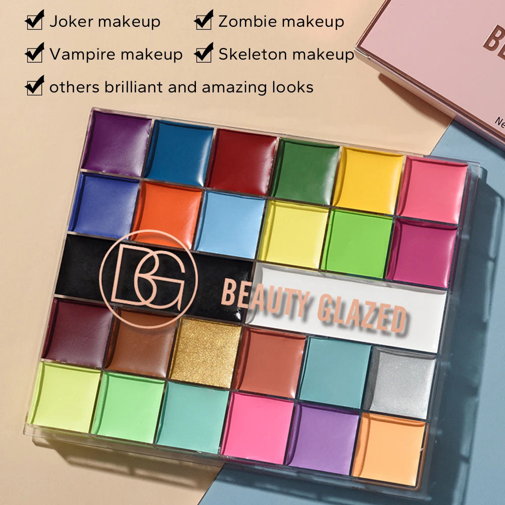 Beauty Glazed 26 Colors Makeup Face & Body Paint Oil Palette, Professional Body Art Party Fancy Dress Tattoo Face Painting Kit