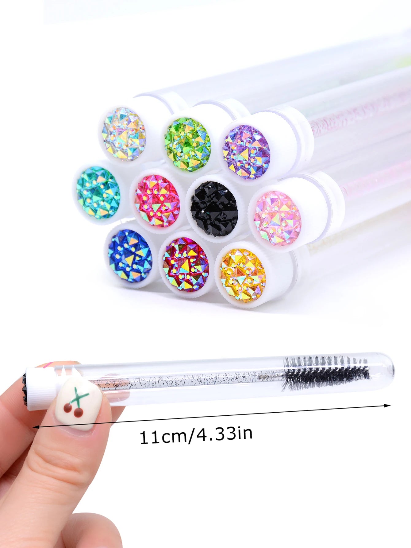 20pcs Empty Eyelash Brushes Tubes Reusable Eyelash Mascara Wand Container Sparkling  Lash Spoolies Combs Dust-proof Flask Case